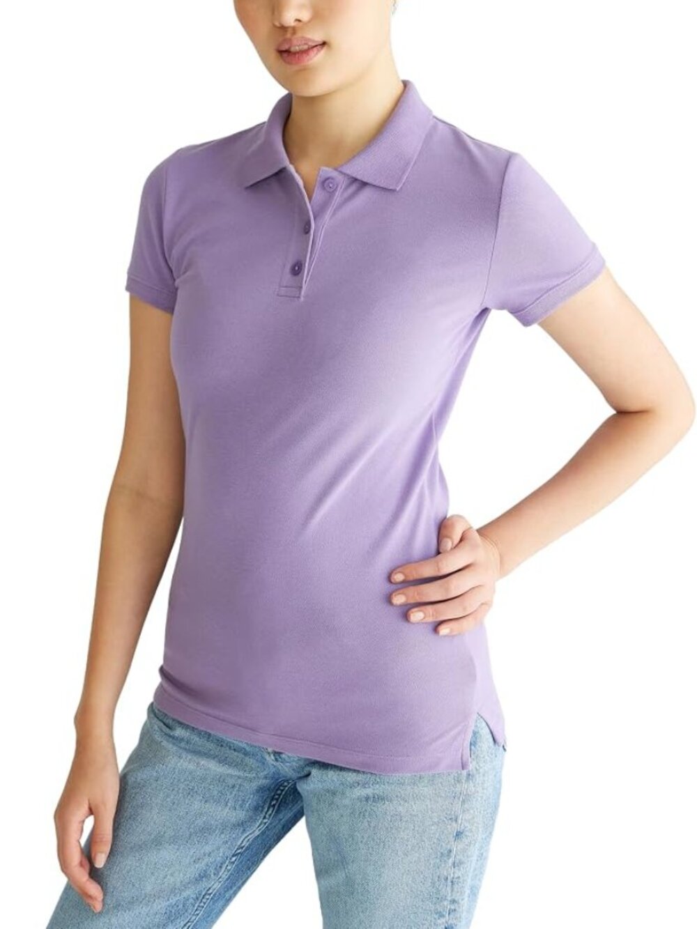 Aeropostale Women's Aero Uniform Polo Short Sleeve Purple